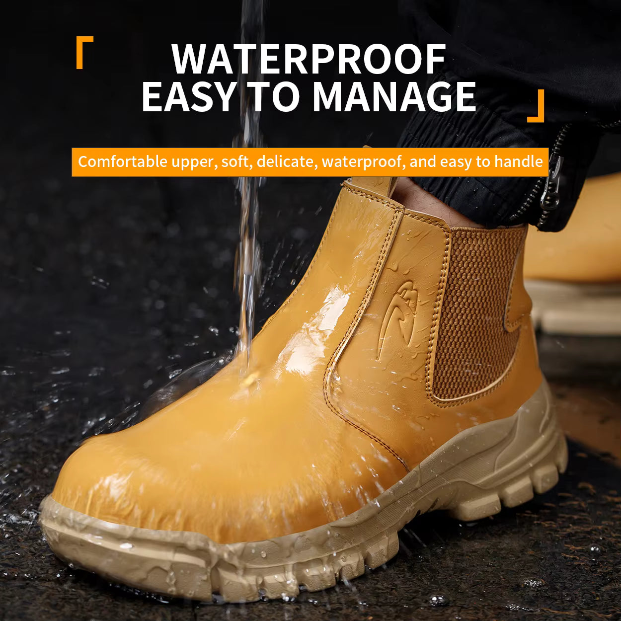 Men's Waterproof Steel Toe Safety Boots – Anti-Impact, Puncture-Resistant & Slip-Proof